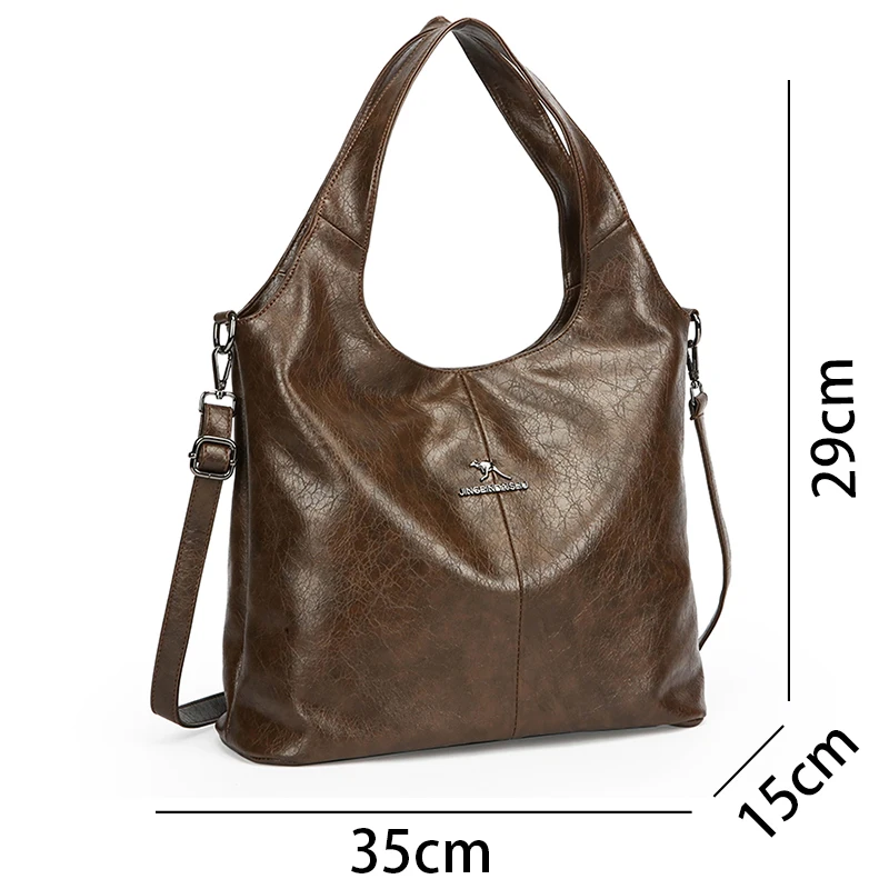 High Quality Soft Leather Tote Bag Fashion Women Shoulder Messenger Bags Large Capacity Wear-resistant Bolsas Luxury Handbag Sac