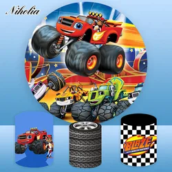 Disney Blaze and The Monster Machines Party Background ragazzi compleanno sfondo Banner Racing Red Truck Cars Photo Studio puntelli