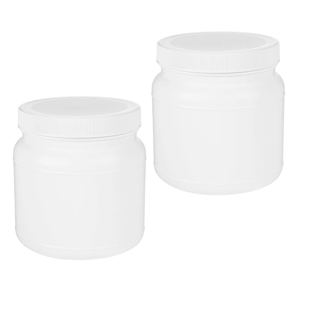 

2 Pcs Milk Powder Storage Tank Snack Containers Empty Food High Capacity White Plastic Coffee Canister Airtight