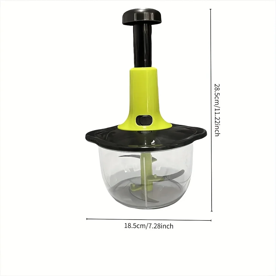 

Manual Food Chopper with Blade - Heavy-Duty PP Body, No Electricity Needed, Large Capacity Kitchen Tool for Chopping Vegetables