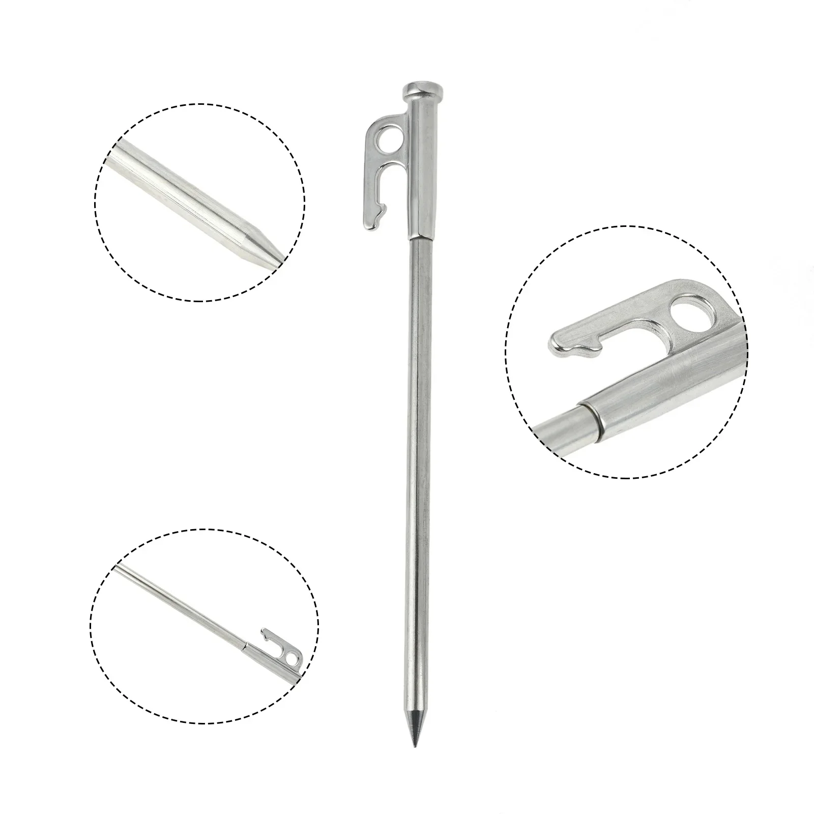 1Pc Camping Accessories 20/25/35cm Tent Pegs Anti-rust Stainless Steel Ultralight Outdoor Awning Canopy Tents Nails Ground Nail