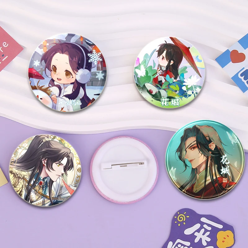 Anime Heaven Official's Blessing Brooches for Backpack Accessories Clothes Hua Cheng Xie Lian Lapel Pins Cartoon Cosplay Badge