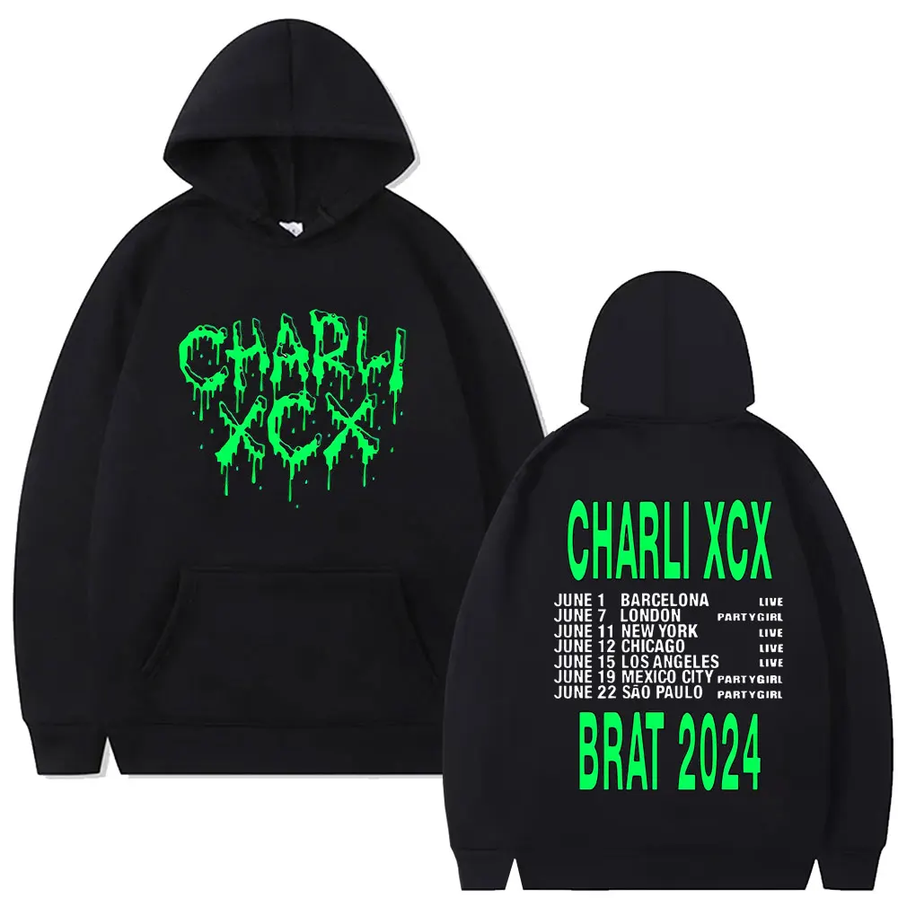 

Charli Xcx Brat 2024 Double Sided Print Hoodie Men Women Clothing Fashion Trend Sweatshirt Men's Fleece Loose Oversized Hoodies