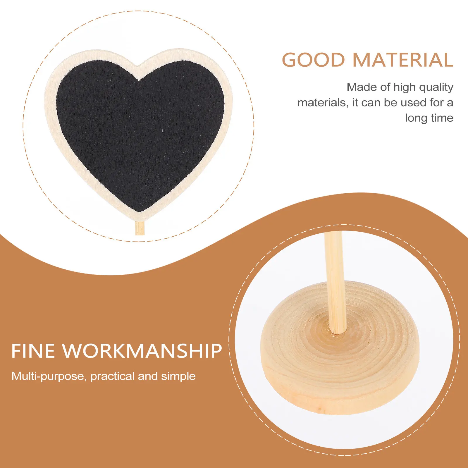 10Pcs Heart Shaped Mini Chalkboard Signs Birch Wood Small Blackboard for Message Notice Home Party Event Decoration - view 3