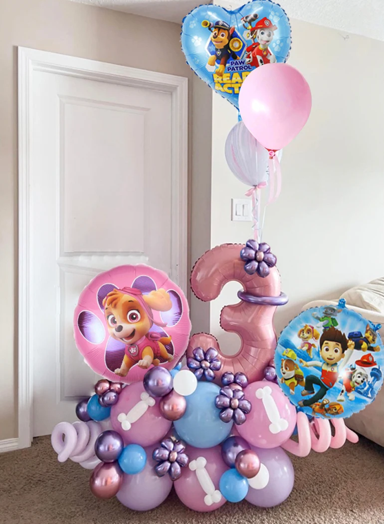 Cartoon Paw Patrol Themen Ballon Party Dekoration Lieferungen Rettung Hund Welpen Aluminium Folie Ballon Kinder Geburtstag Geschenk