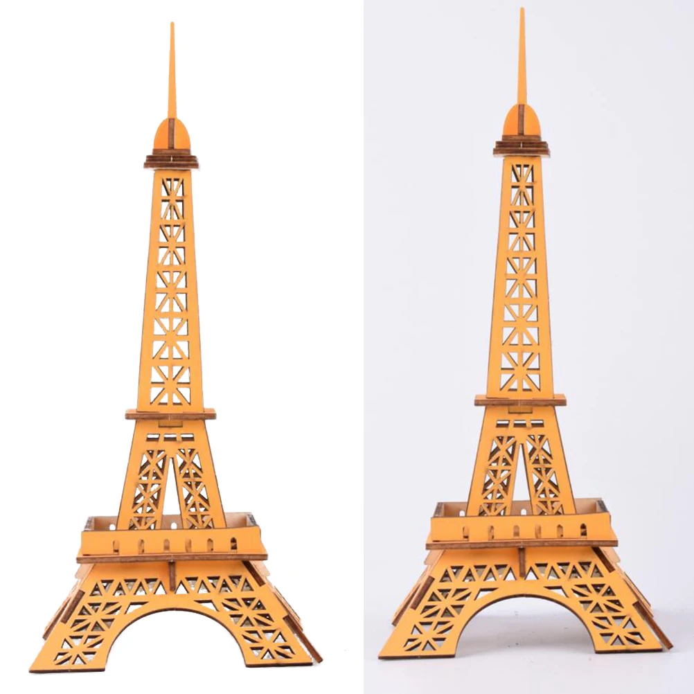 3D Wooden Eiffel Tower Diy Building For Kids Educational Assembly Teaser Game Kids 3D Puzzle Buildings Puzzle