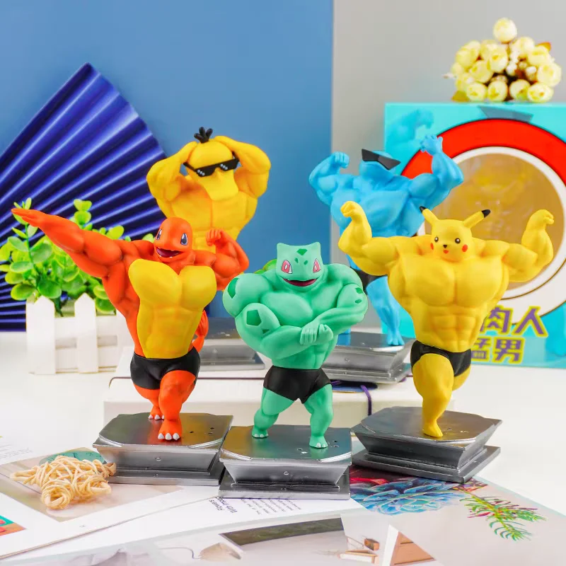 anime-pokemon-muscle-man-action-figure-charmande-gengar-squirtle-bodybuilding-series-dolls-pvc-shiny-psyduck-figurine-model-gift
