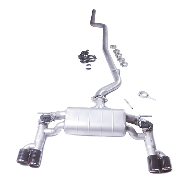 

For 2013-2018 BMW 328i 428i 2.0T F30 F35 F36 cat-back exhaust system, with valve muffler, compatible with various diffusers