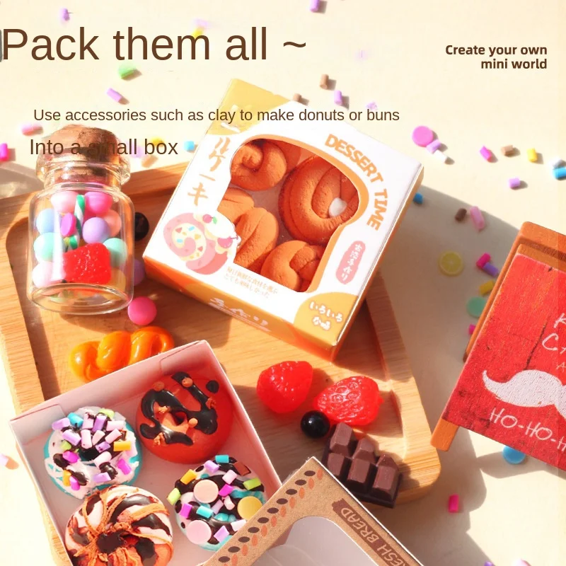 Hot Selling Mr. Toy Popular DIY Mini Hand Simulation Food Play Material Package Set Pinch Adornment Small Cake Girl