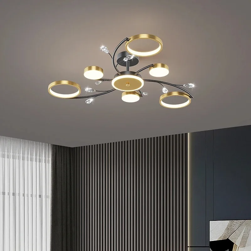 Lustre de plafond en cristal LED nordique moderne plafonnier créatif pour chambre salon salle à manger salle d'étude lustre de luxe