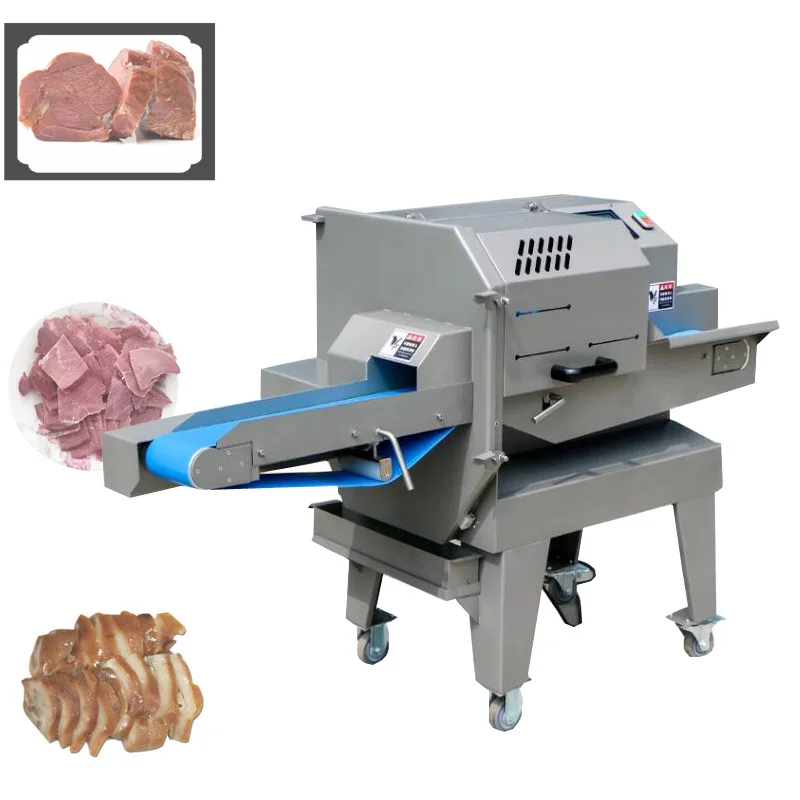 Commercial Electric Cooked Meat Slicer Automatic Adjustable Thickness Ham Slicer Fresh Meat Cutting Machine