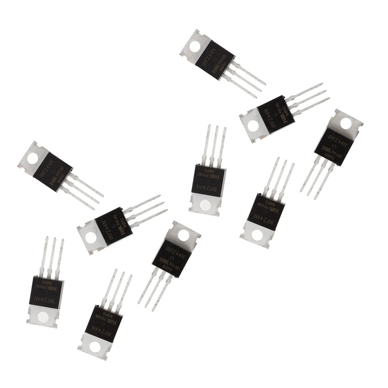 Transistor de potencia, 10 piezas, IRFZ44N, IRFZ44, MOSFET, Canal N, 49A, 49 Amp, 55V