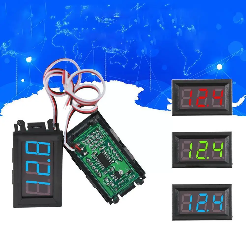 DC0-100V 1A 10A 50A 100A Voltmeter Ammeter Red Blue LED Green LED Dual Gauge Digital Display Volt Meter Digital Amp J6K8