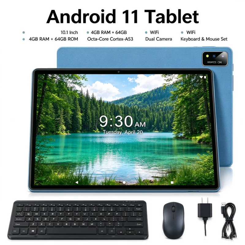 10.1 INCH S22 Type-C 4GRAM+64GB ROM Android 11 Tablet CPU Sun50iw Processor Octa-Core Cortex-A53 Dual Camera