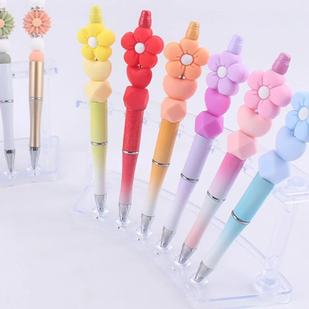 Creative Cartoon Bead Pen Flower Shape Retractable Writing Pen Colour Neutral Pen Office