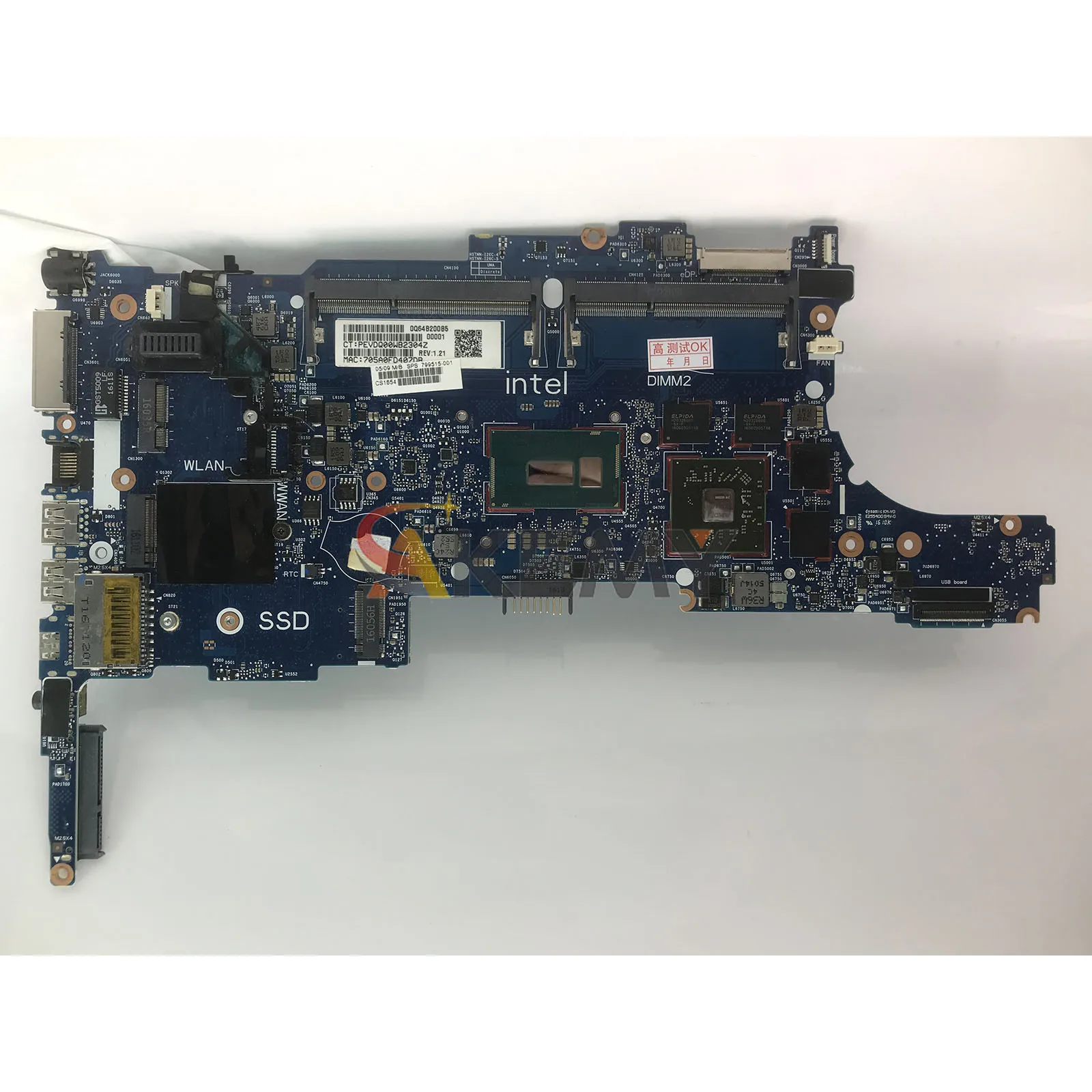 6050A2637901 ل HP EliteBook 840 G2 850 G2 اللوحة الأم للكمبيوتر المحمول مع i5 i7 5th Gen CPU 216-0855009 799510-601 100% تم اختبارها بالكامل
