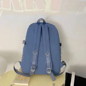 Popular Rose Purple Color Girls Student High School Backpacks Bags without any accessory version 10 Main Sales Color Backpack - №7