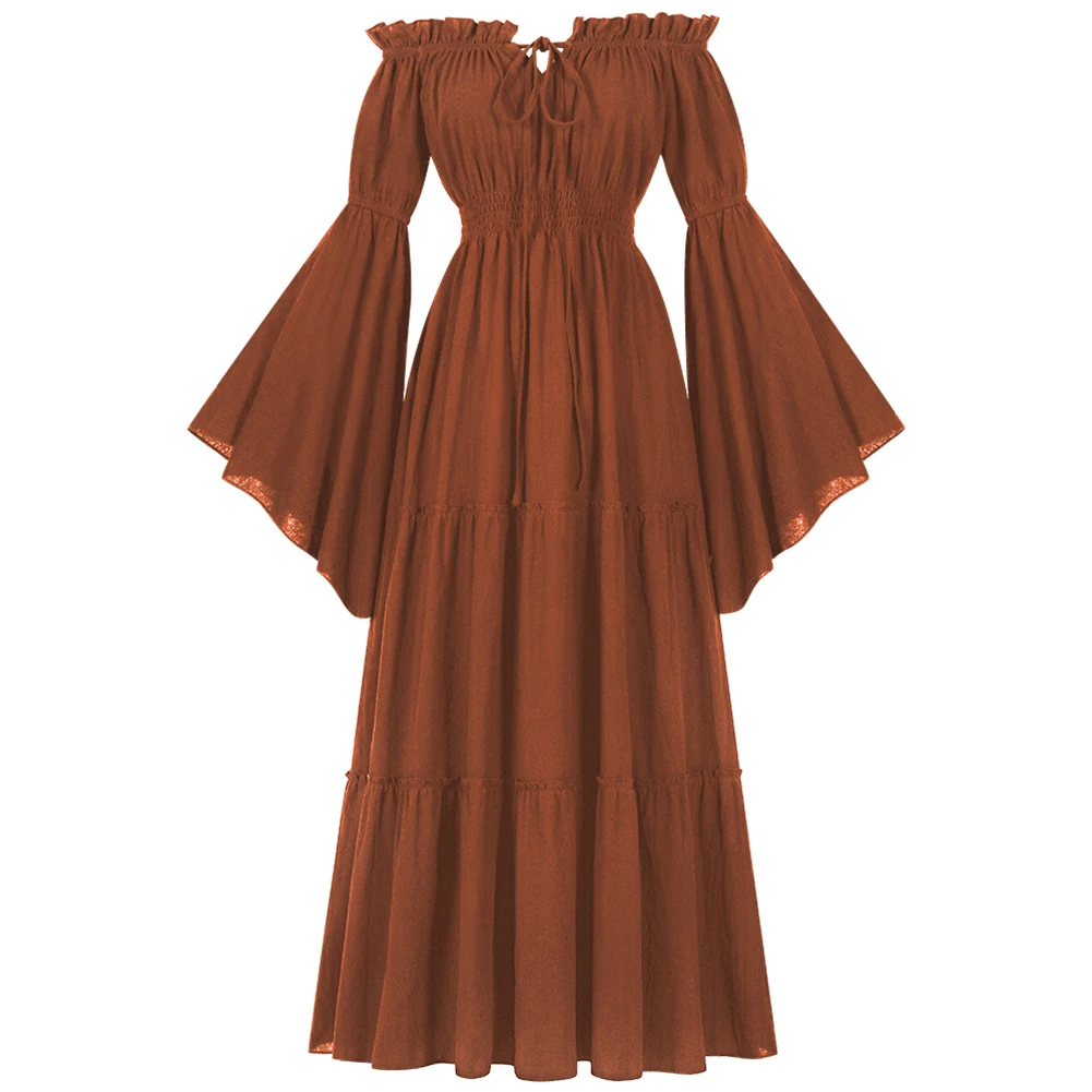 Gothic-Kleid, mittelalterliches Kostüm, schulterfreies Design, leicht dehnbar, bequem, Cosplay-Outfit, Cosplay-Kostüm, Anziehparty