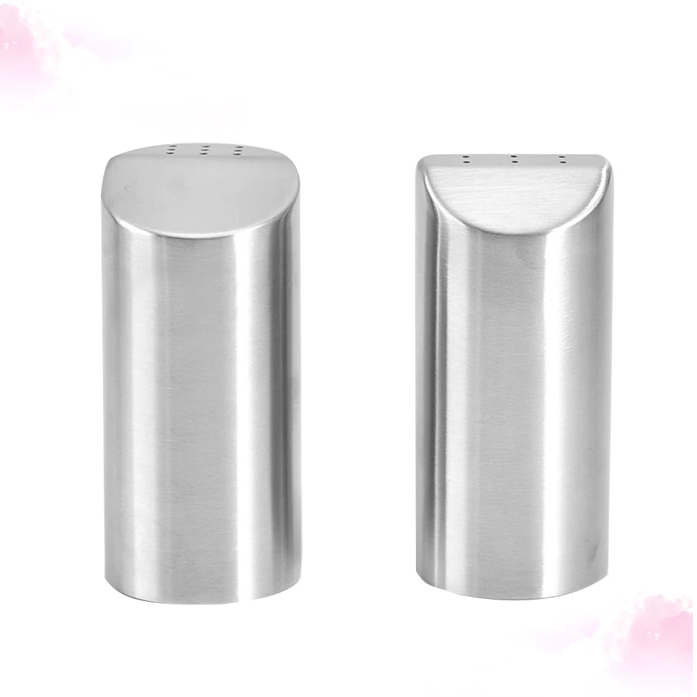 

2pcs Stainless Steel Pepper Shaker Spice Storage Tins Seasoning Pot Jar for Salt Sugar Condiments Leakproof with Silicone Plug