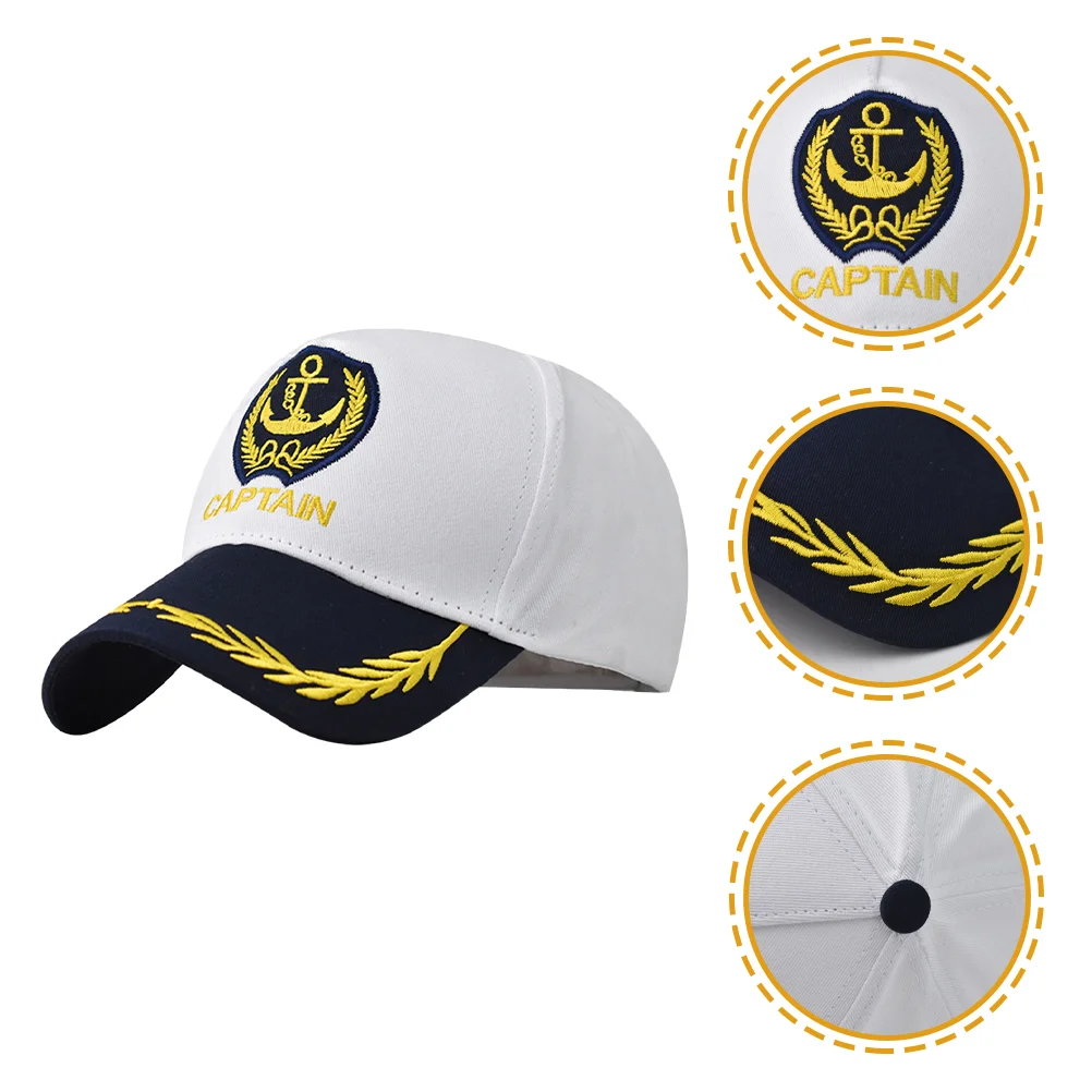 

2 Pcs Hats for Men Navy Cap Yacht Outfit Women Marine Captains Vintage Sailor Boating Gifts Women's