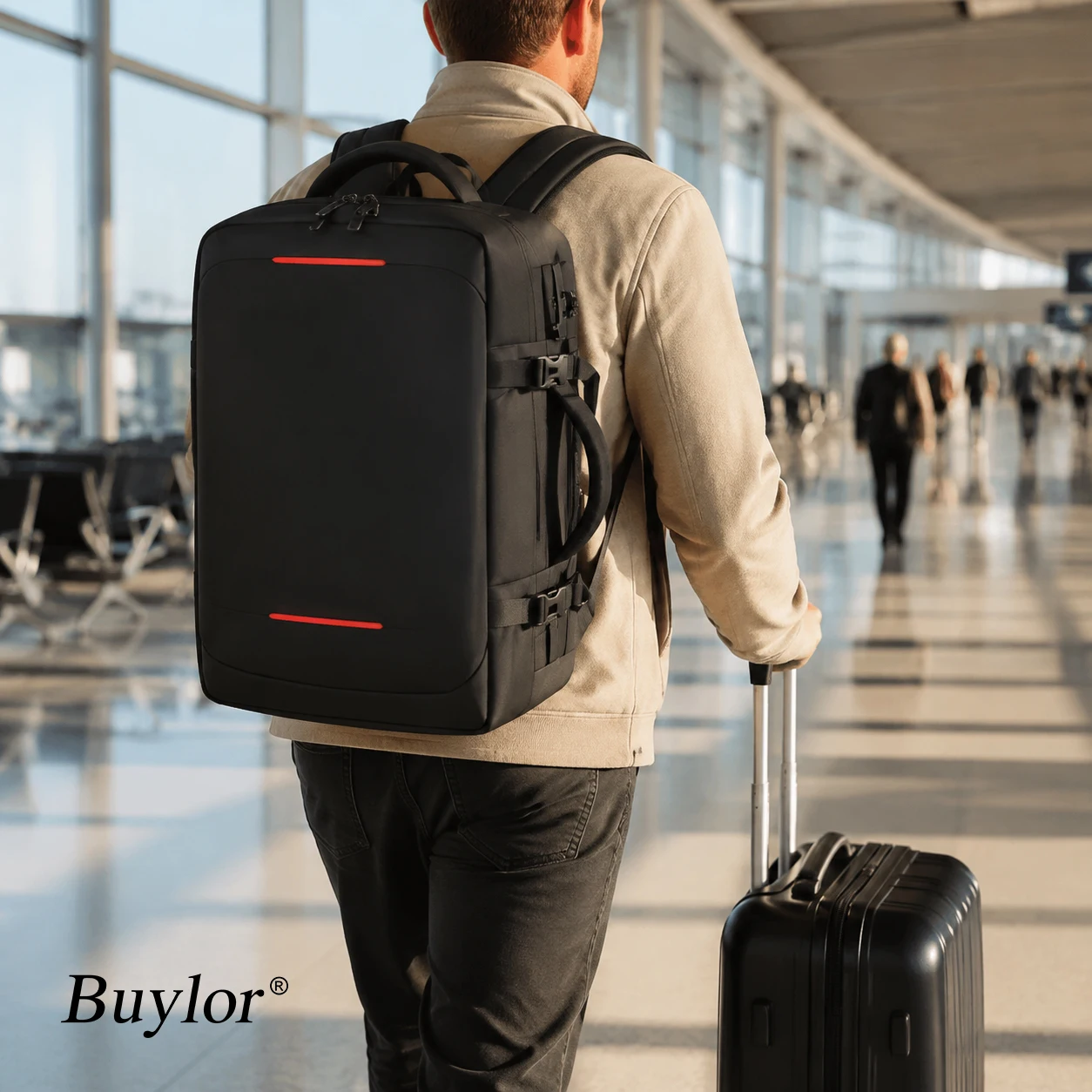 Expandable Travel Backpack Vacuum Compression Large Capacity Carry On Laptop Bag For Men Women Business Trip Weekender Gift Bag