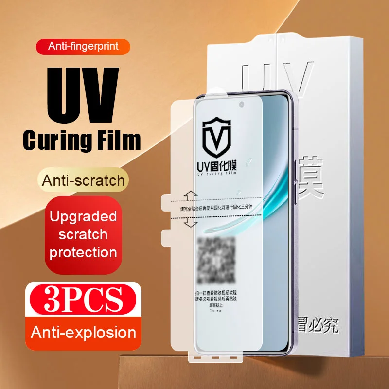 3pcs UV light curing film For xiaomi 14 Ultra 13 12S 11 Pro Civi 2 3 Not Glass film For Redmi Note 13 Pro Plus screen protector