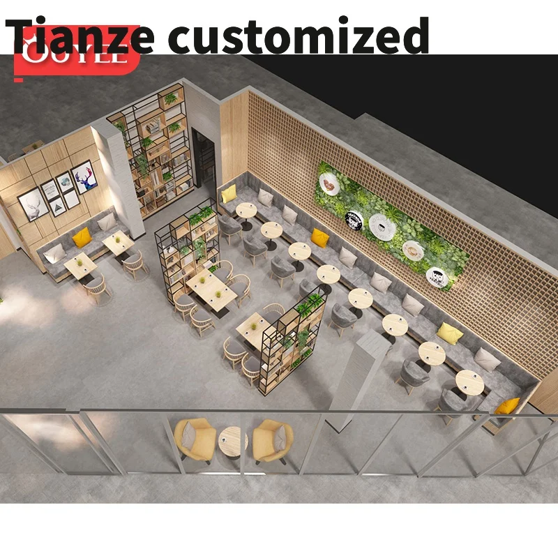 Personalizado-decoración moderna para cafetería, diseño Interior de cafetería con mostrador