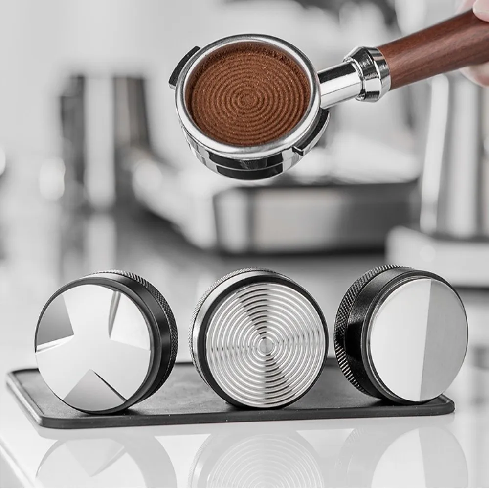 51/53/58MM Coffee Distributor Slotted Threaded Bottom Espresso Tamper Precision Adjustable Leveler Professional Use