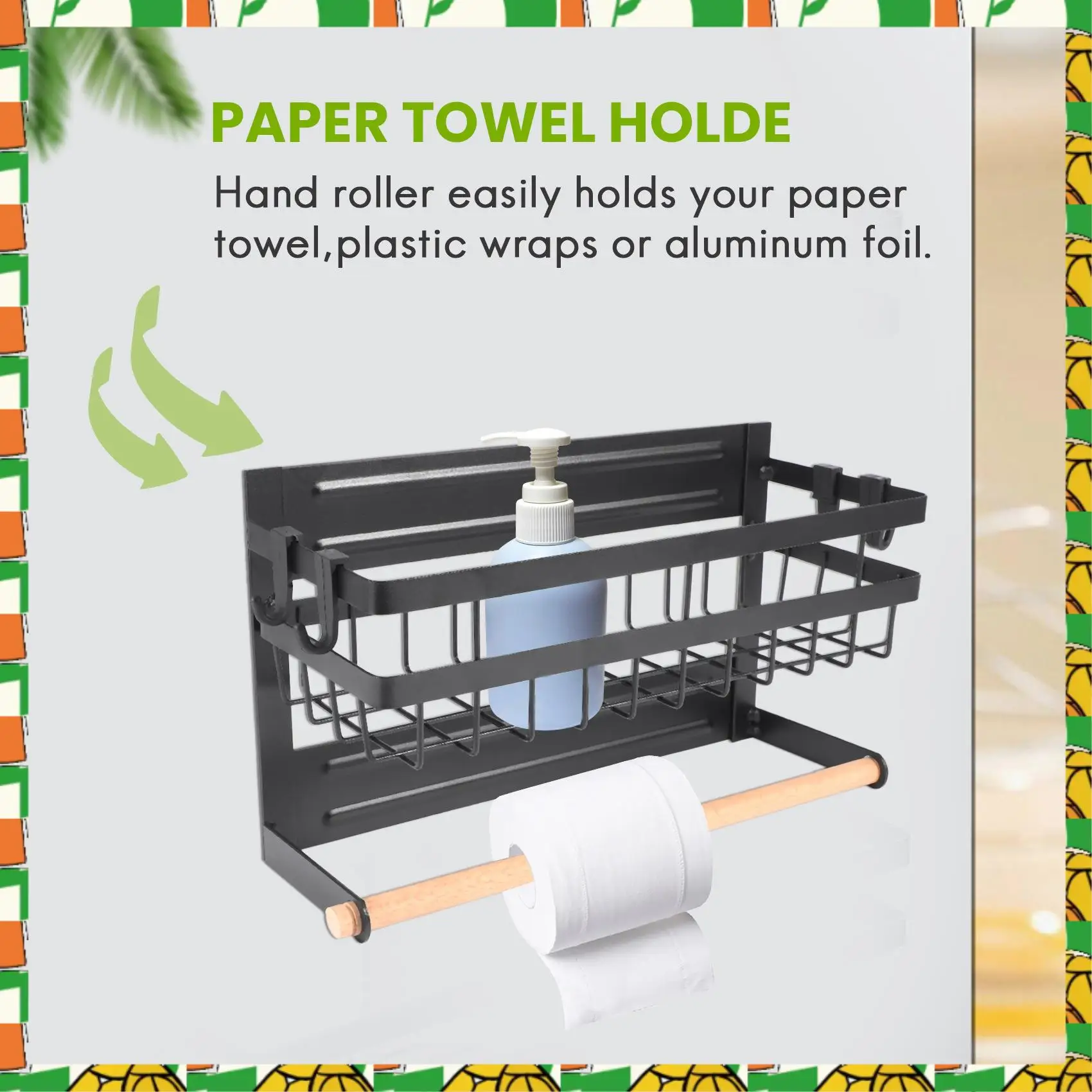 

Professional Tool Magnetic Paper Towel Holder Refrigerator Magnetic Paper Towel Holder Spice Shelf Storage Organizer For Kitchen