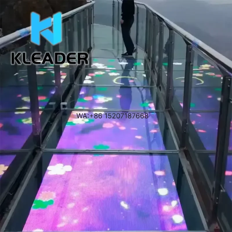Wmwmnu for Glass Bridge Walkway That Cracks Under Weight Interactive Floor LED Display 3D Augmented Reality Games Virtual