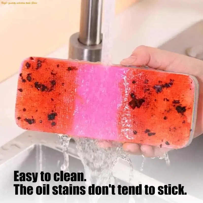 203F Recyclable Tearable Sponge Wipes High Absorbent Microfiber Cleaning Cloth Scrubber For Dish Washing And KitchenSurfaces