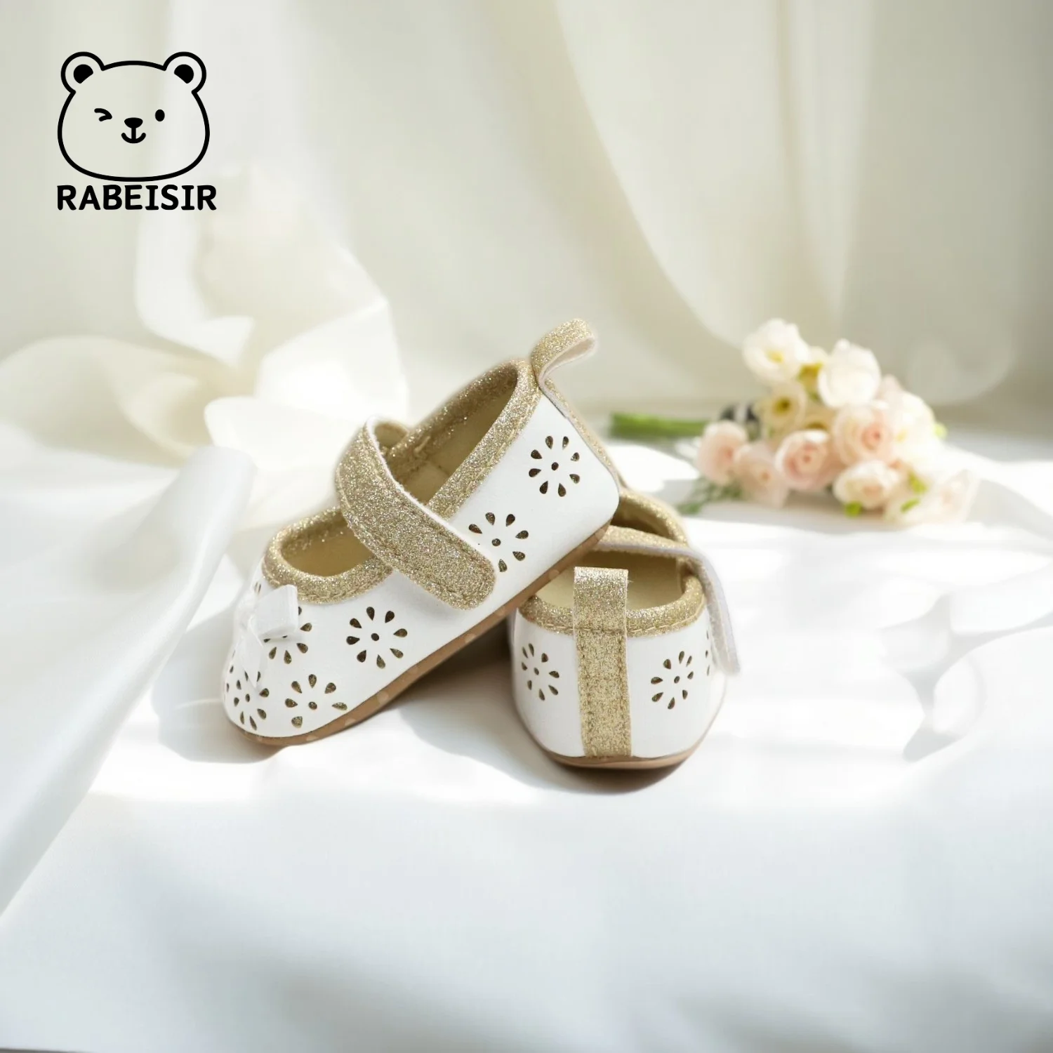 أحذية للفتيات الصغيرات، أحذية الأميرة، أحذية المشي للأطفال، 0-6-12-18 شهرًا مجوفة قابلة للتنفس ومضادة للانزلاق ومضادة للانزلاق #4