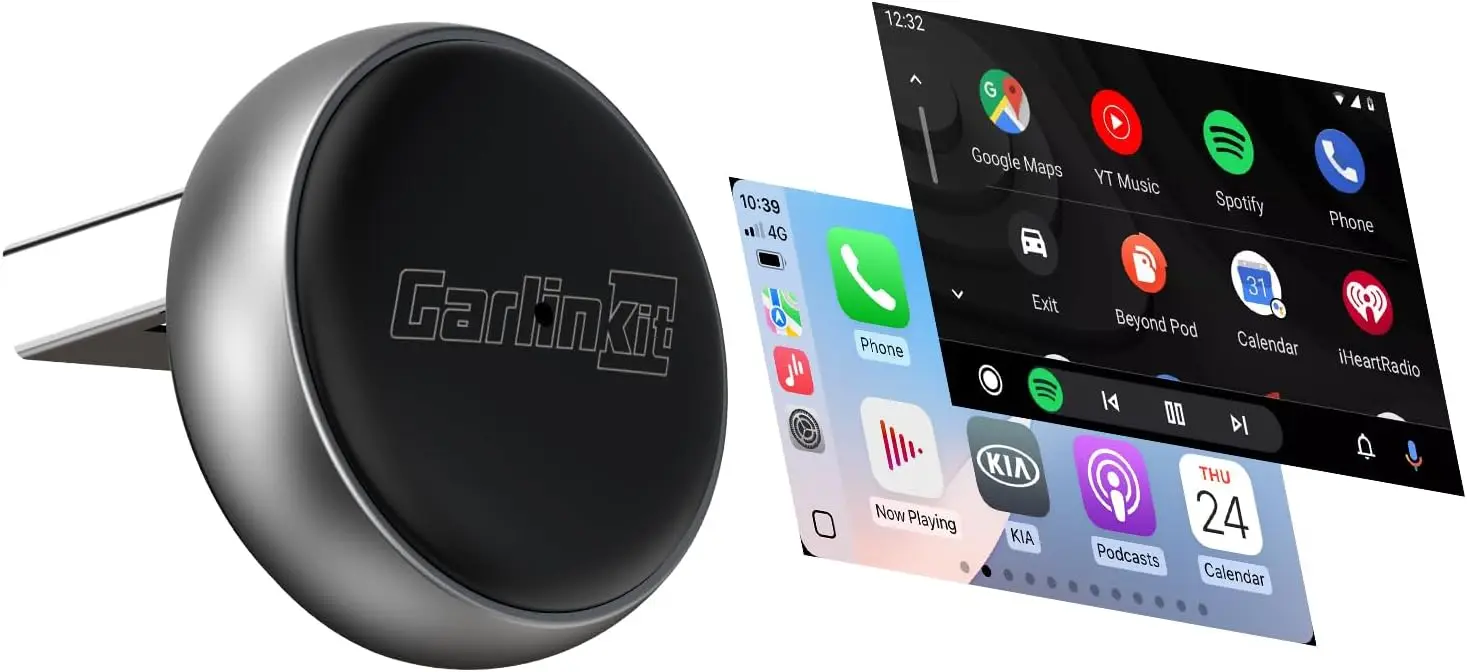 

Беспроводной адаптер CarPlay и Android Auto, мини-USB 2-в-1, Plug & Play, низкая задержка, автоматическое подключение, совместимость с iOS 10+ и Android