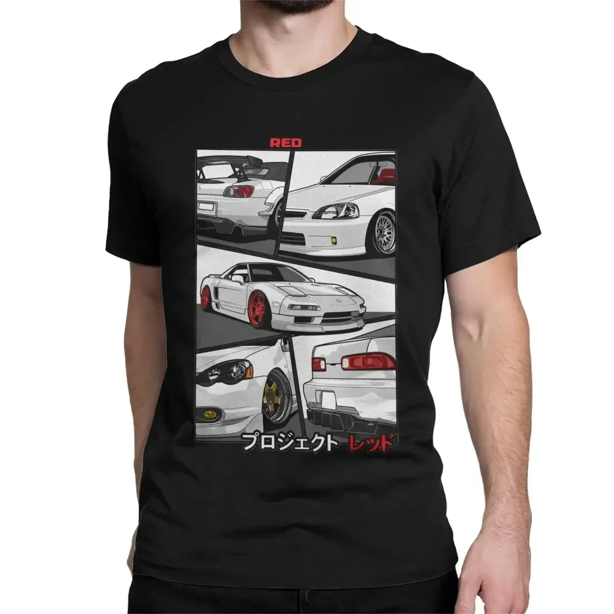 

Japanese drift car novelty print T-shirt fashion car sports car culture T-shirt 100% cotton breathable o-neck short-sleeved top