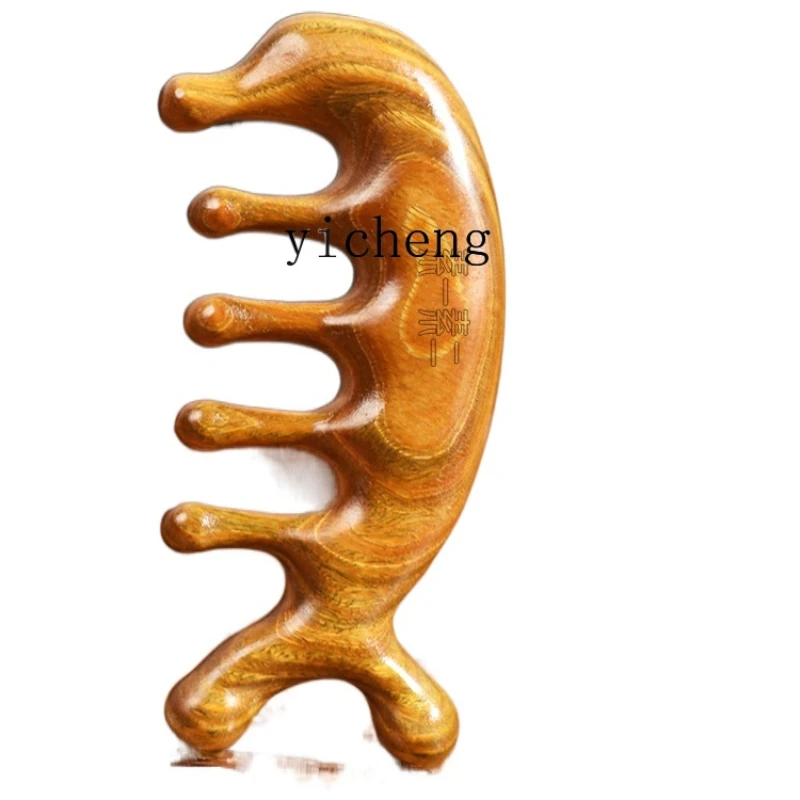 YY Natural Green Sandalwood Massage Comb Head and Eye Dredging Meridian Comb Anti-Static