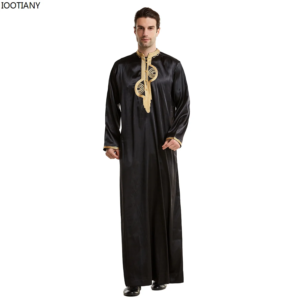 

Muslim Embroidered Long-sleeved Robe Cosplay Adult Islamic Arabic Clothing Men's Dubai Embroidered Robe Suit Dance Party Costume