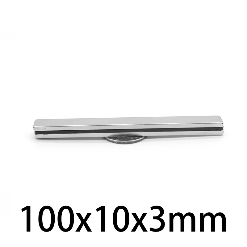 2/3/5/10/15/20PCS 100x10x3 Longer Quadrate Rare Earth Neodymium Magnet N35 Block Permanent Neodymium Magnet 100x10x3mm 100*10*3