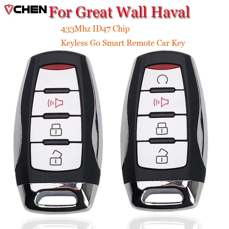 

YICHEN For Great Wall Haval Pao POER GWM Haval Pickup truck P Series Remote 433Mhz ID47 Chip Keyless Go Smart Remote Car Key