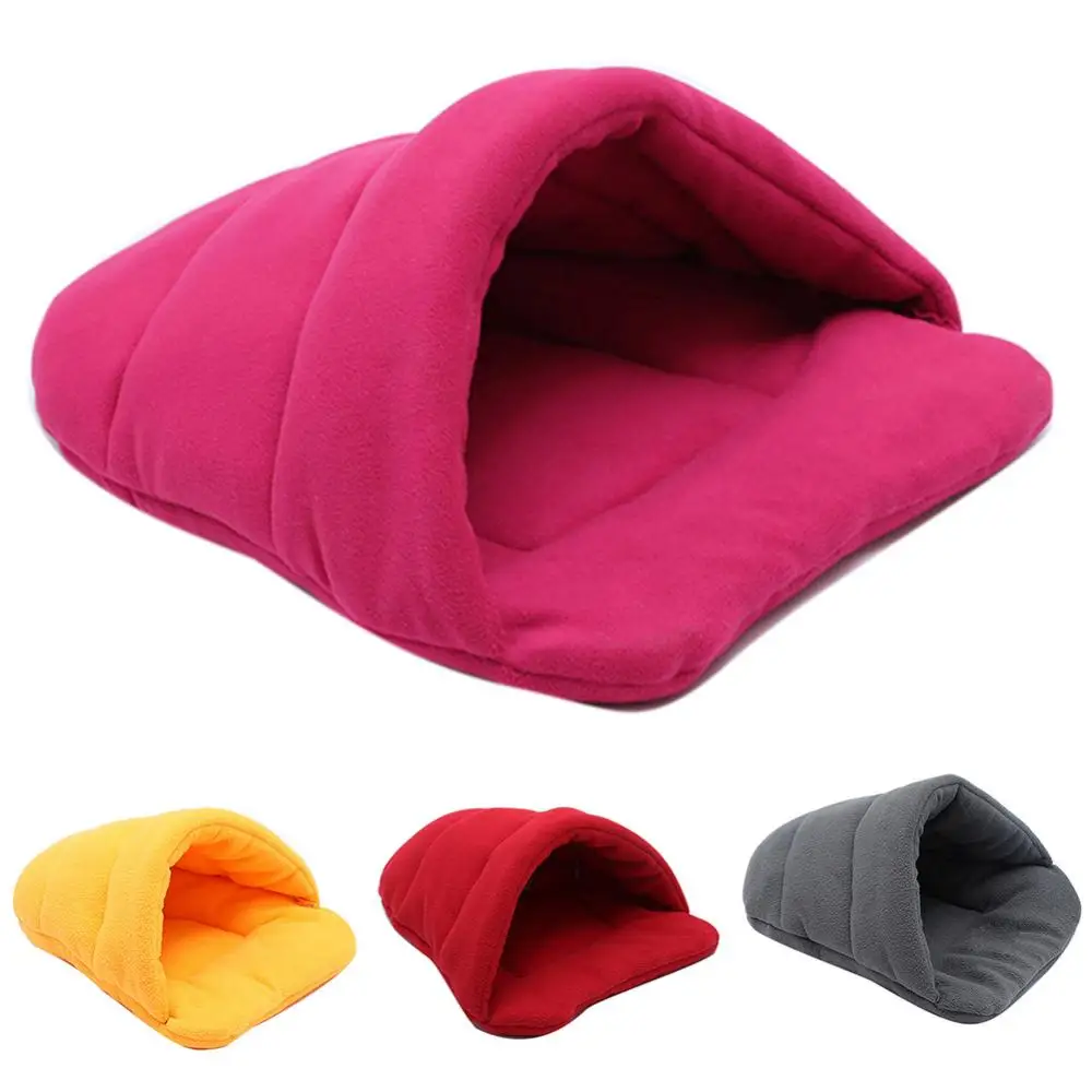 Warm Cozy Thick Fleece Dog Cat Tent Cave Nest Bed Slipper Shape Pet Sleeping Bag Slipper Dog Bed Cuddler Burrow House Hole Nest