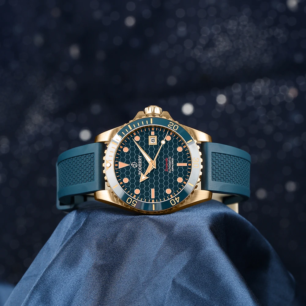 Boderry Bronze Wristwatch SEATURTLE.OCEAN Automatic Mechanical Mens Diver Watch 200M Waterproof New Luxury Watches