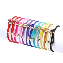 10Pcs Colorful Adjustable Red Rope Chain Bracelet Gold Plated Copper For DIY Jewelry Charms Making Accessories