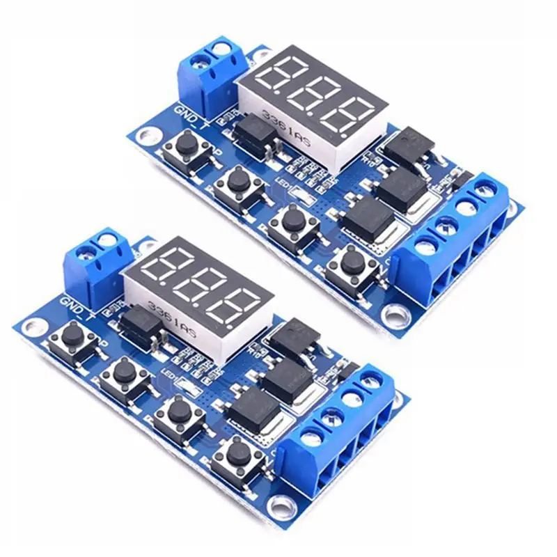 AB13-4Pcs DC12-24V Dual MOS Digital Time Delay Relay Trigger Cycle Timer Delay Switch Circuit Board Timing Control Module