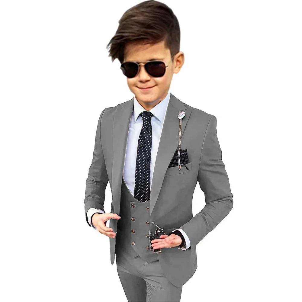 3 piece suit for kids Boys Dress Wedding Party School Event New Year Dress Jacket Pants Vest