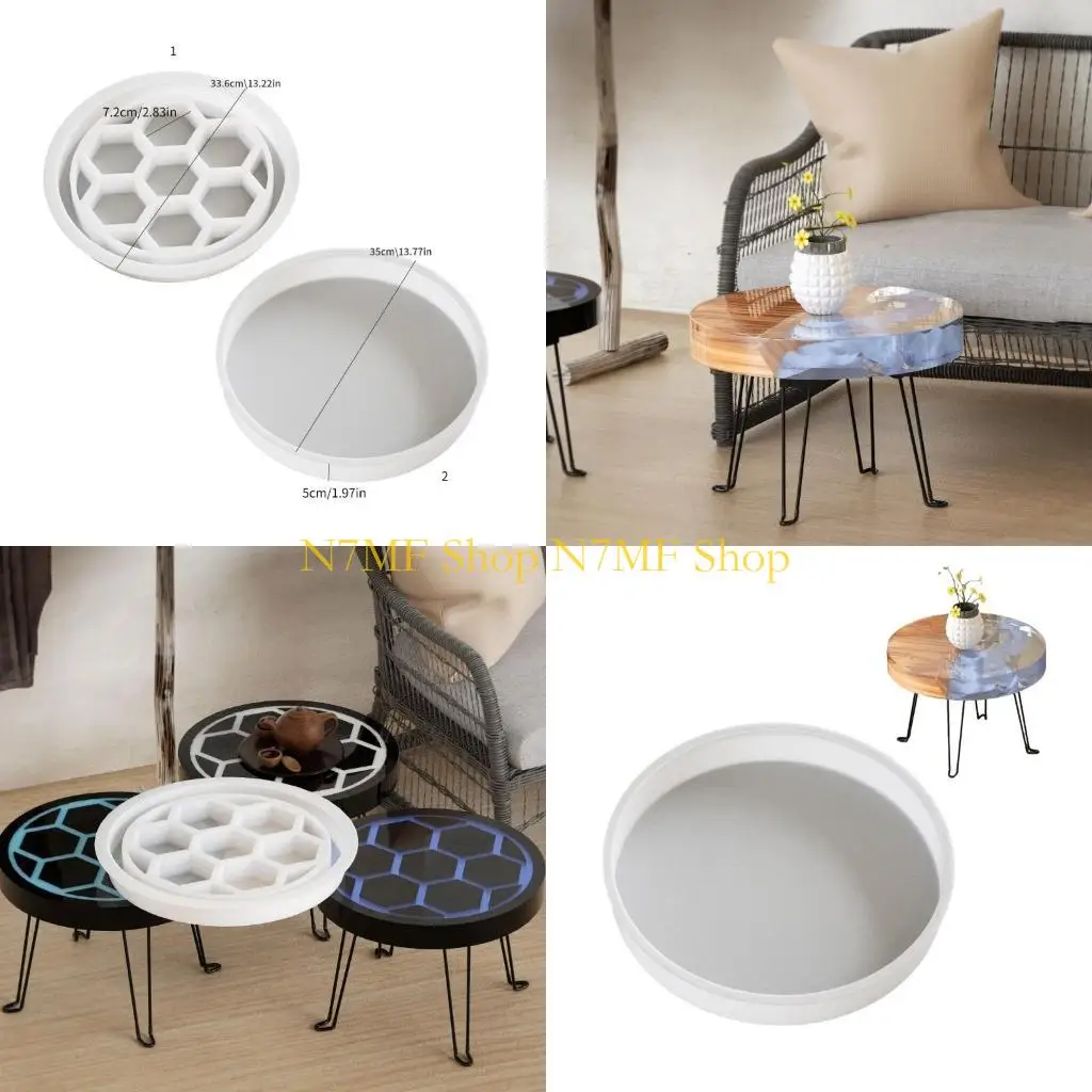 

N7MF Silicone Resin Art Mold Portable for Large Round Tables Sturdy Projects