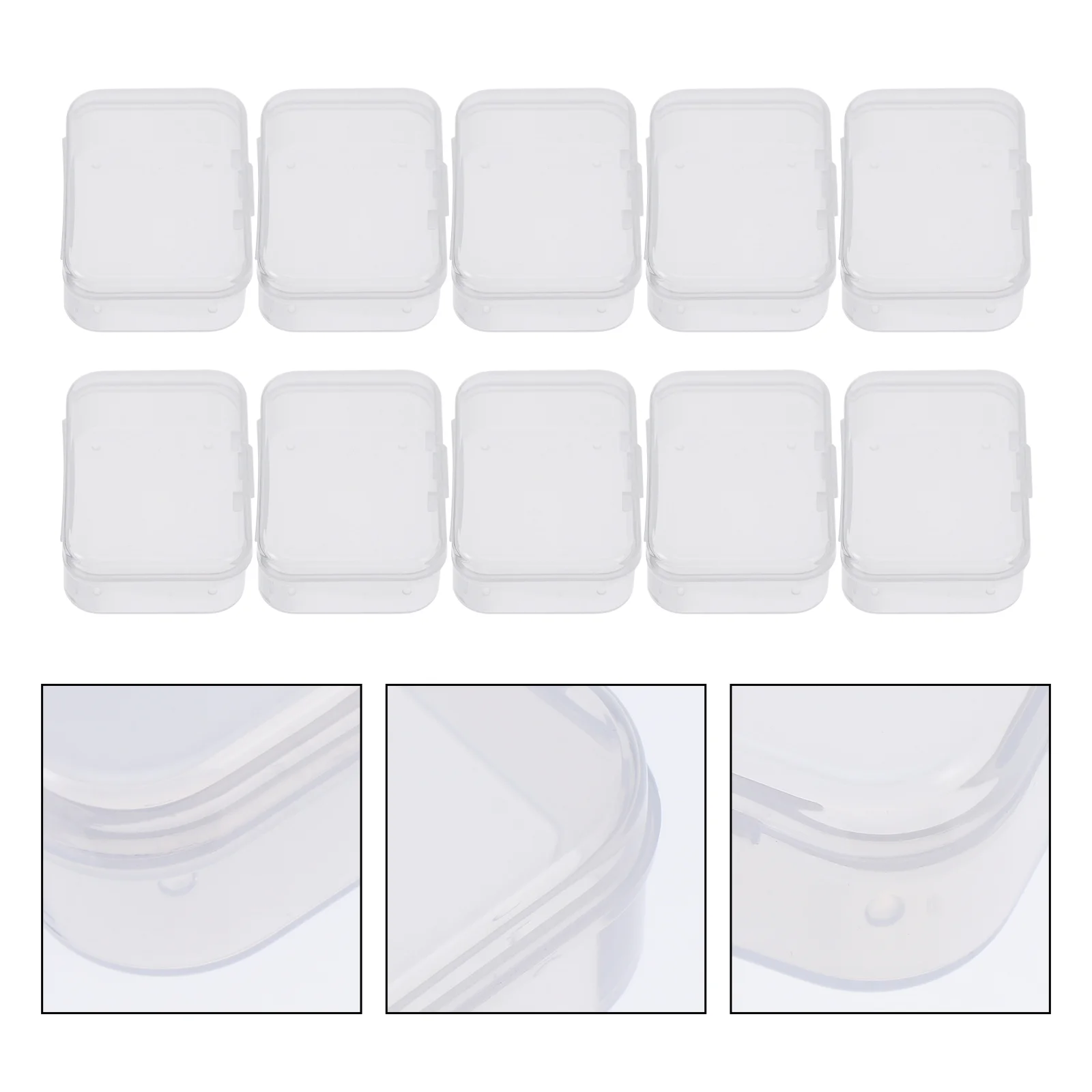 

10 Pcs Guitar Picks Storage Box Bins Rectangle Plastic Containeres Bass Accessories
