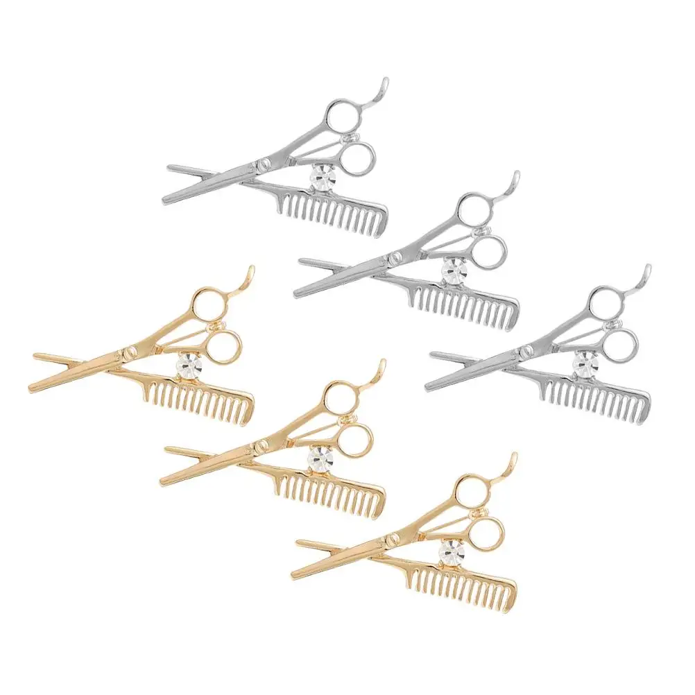 

6 Pcs Scissors Comb Zinc Alloy Brooch. Suit Brooch Brooches Sparkly Hair Accessories for Suit Party Decoration Gifts Zinc Alloy�