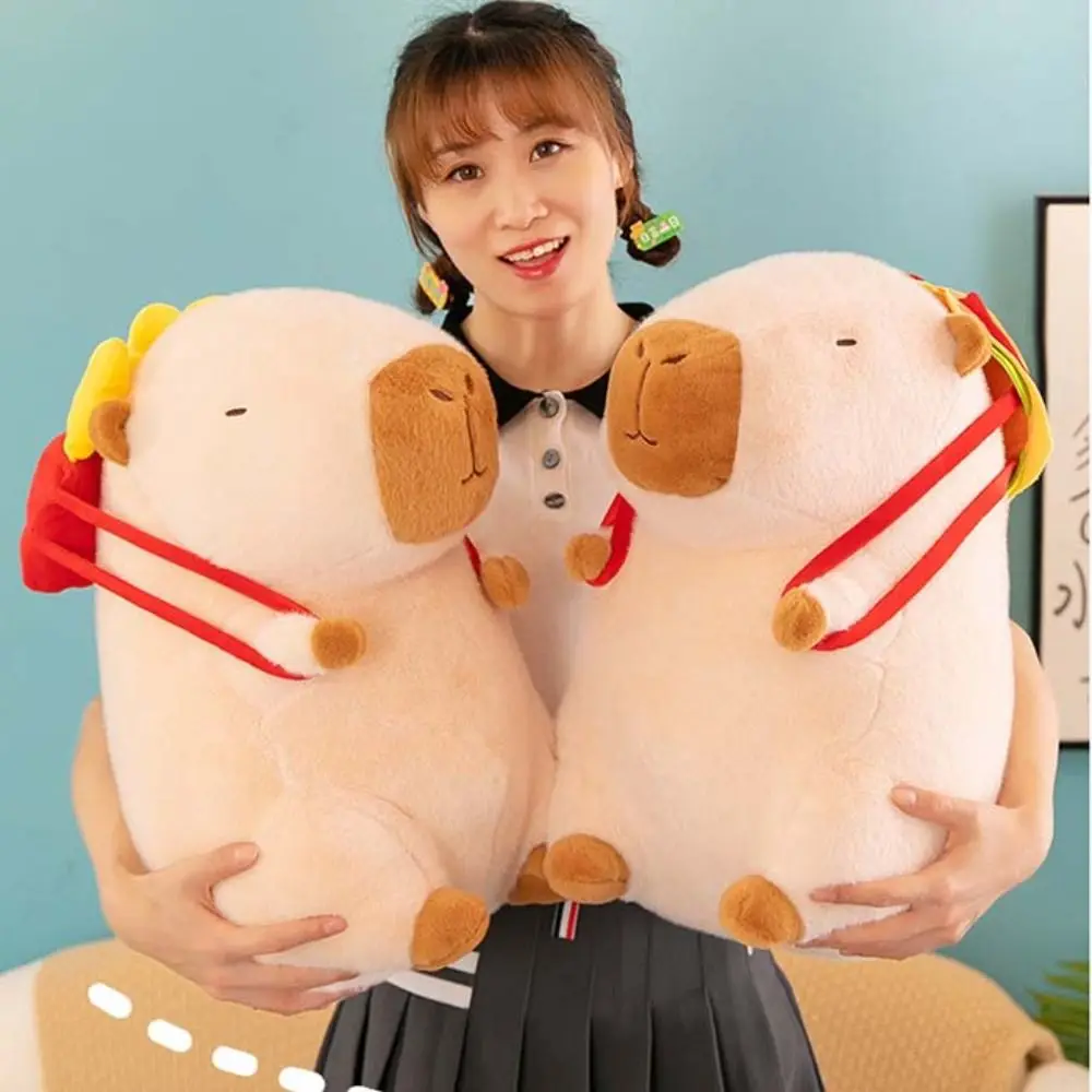 Simulation Hamburger Capybara Plush Doll Apron Cute Doll French fries Capybara Doll Cloth Doll Soft Plush Capybara Toy