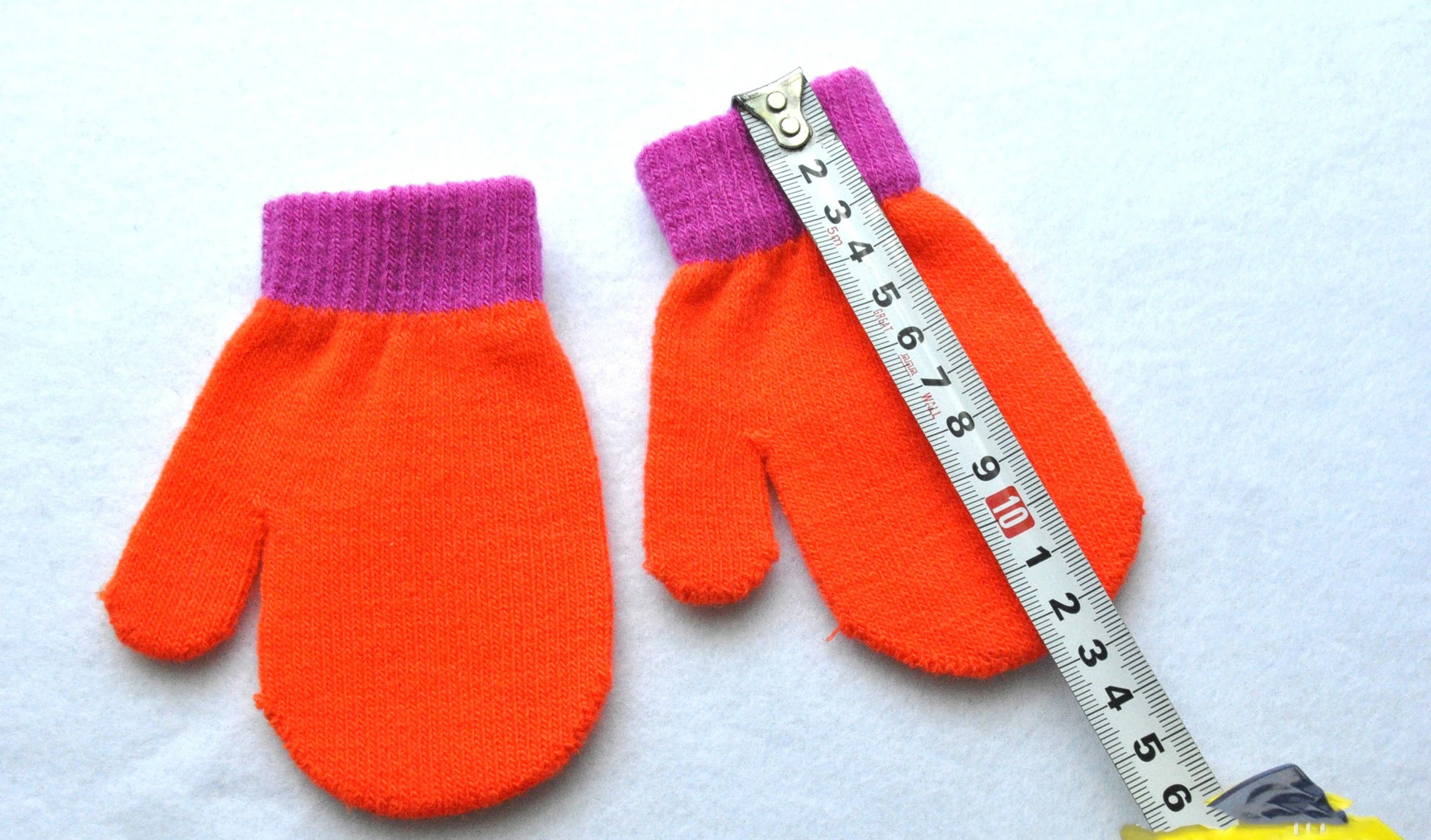 Baby Gloves For 1-4Y Children Winter Warm Patchwork Knitted Mittens Kindergarten Student Full Finger Gloves Knitting Kids Gloves
