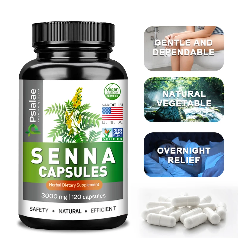 Organic Senna Capsules - for Intestinal Cleansing and Detoxification, Dietary Supplement