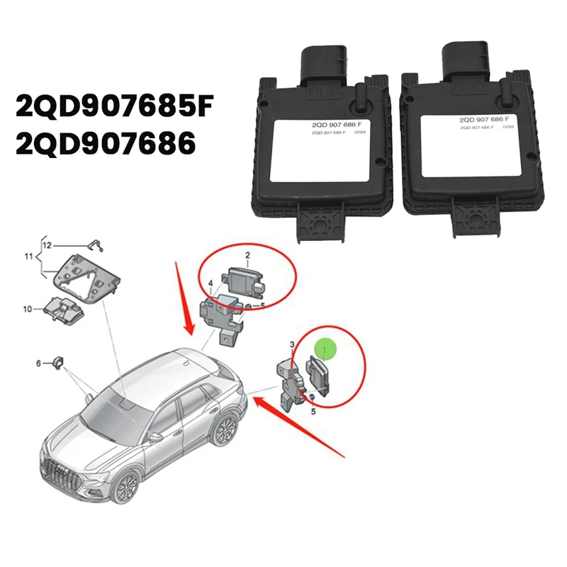 1Pair Car Blind Spot Recognition Control Unit 2QD907685F/2QD907686F For VW ID3 ID4 ID6  ETRQ4 Blind Assist Module